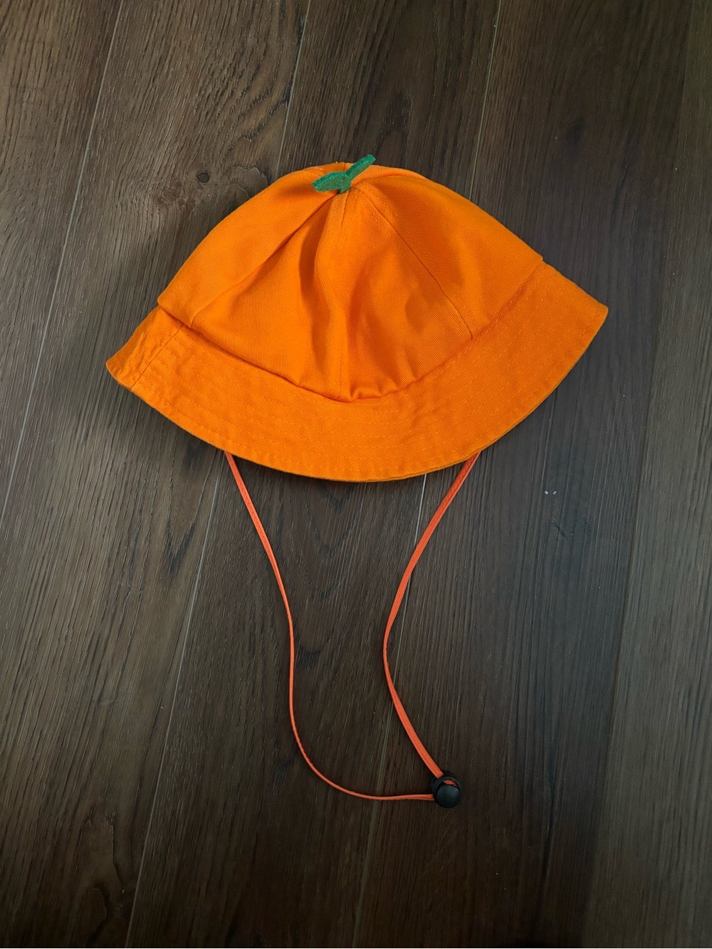 Kids Orange Pumpkin Hat with Chin Strap